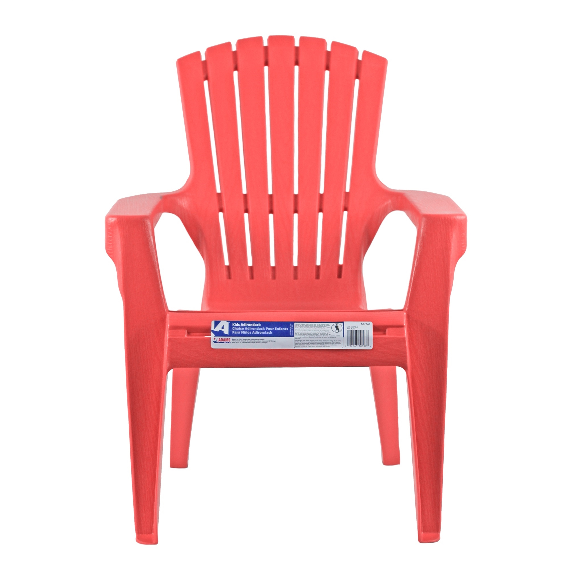 Adams Resin Child-Sized Outdoor Adirondack Chair, Cherry Red (50lb
