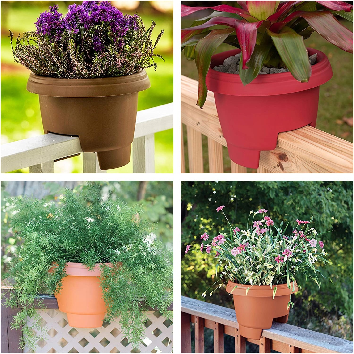Bloem Deck Rail Planter-Terra Cotta, 12 in