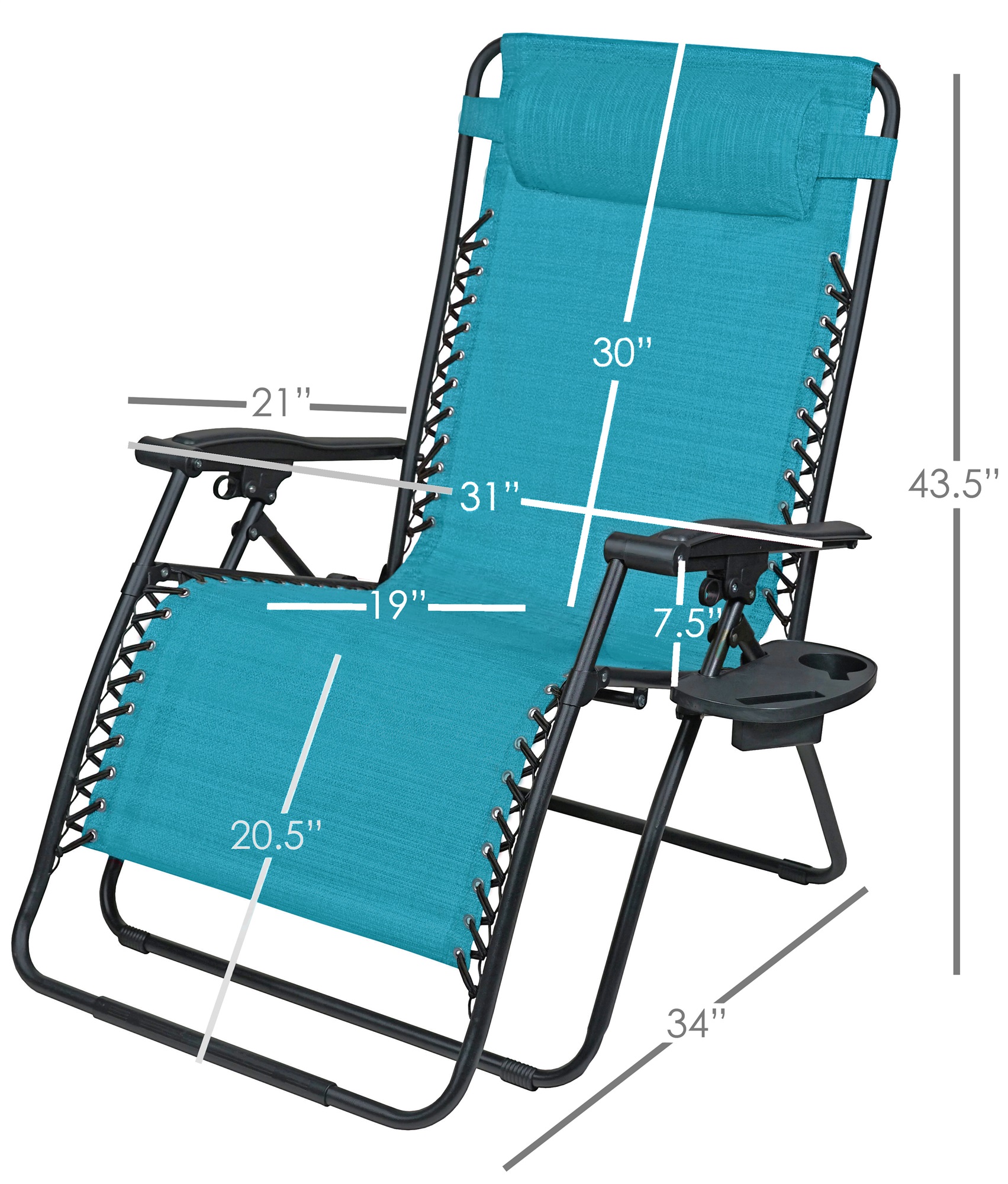 Woodard Outdoor Zero Gravity Steel Chair with Cup Holder, Blue | eBay