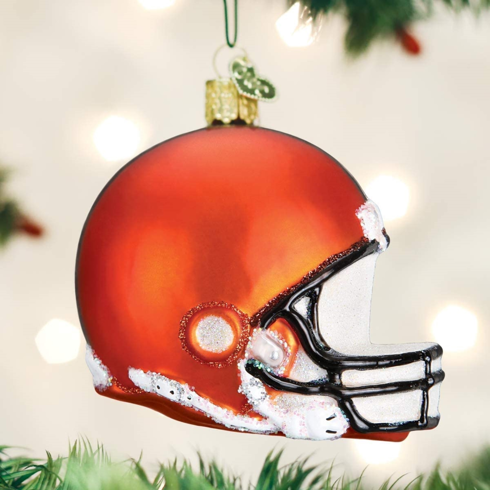 Old World Christmas Glass Ornament, Cleveland Browns Helmet (With