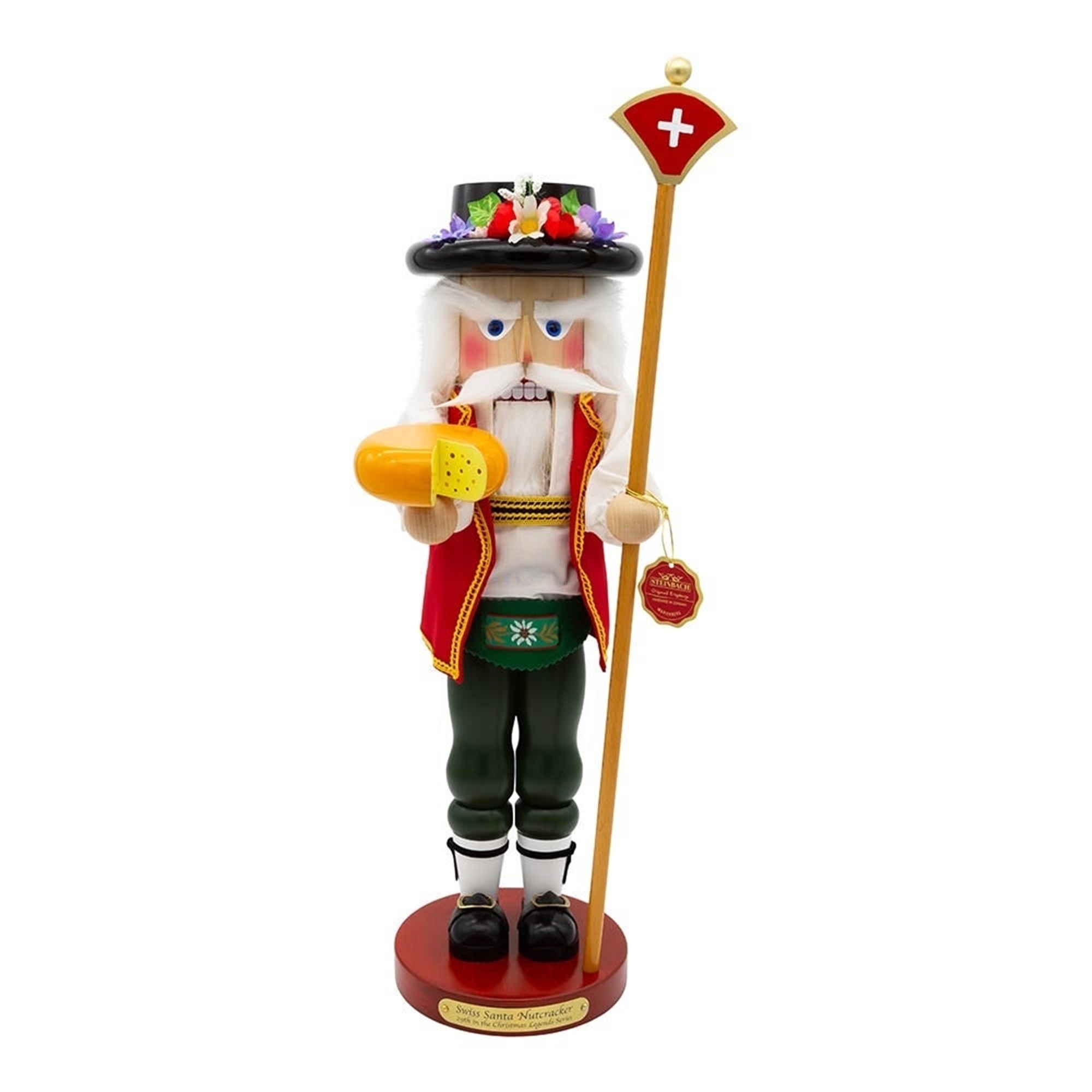 Soldatino Schiaccianoci Pregiato In Legno Rosso Con Alabarda Kurt Adler H 15 Cm