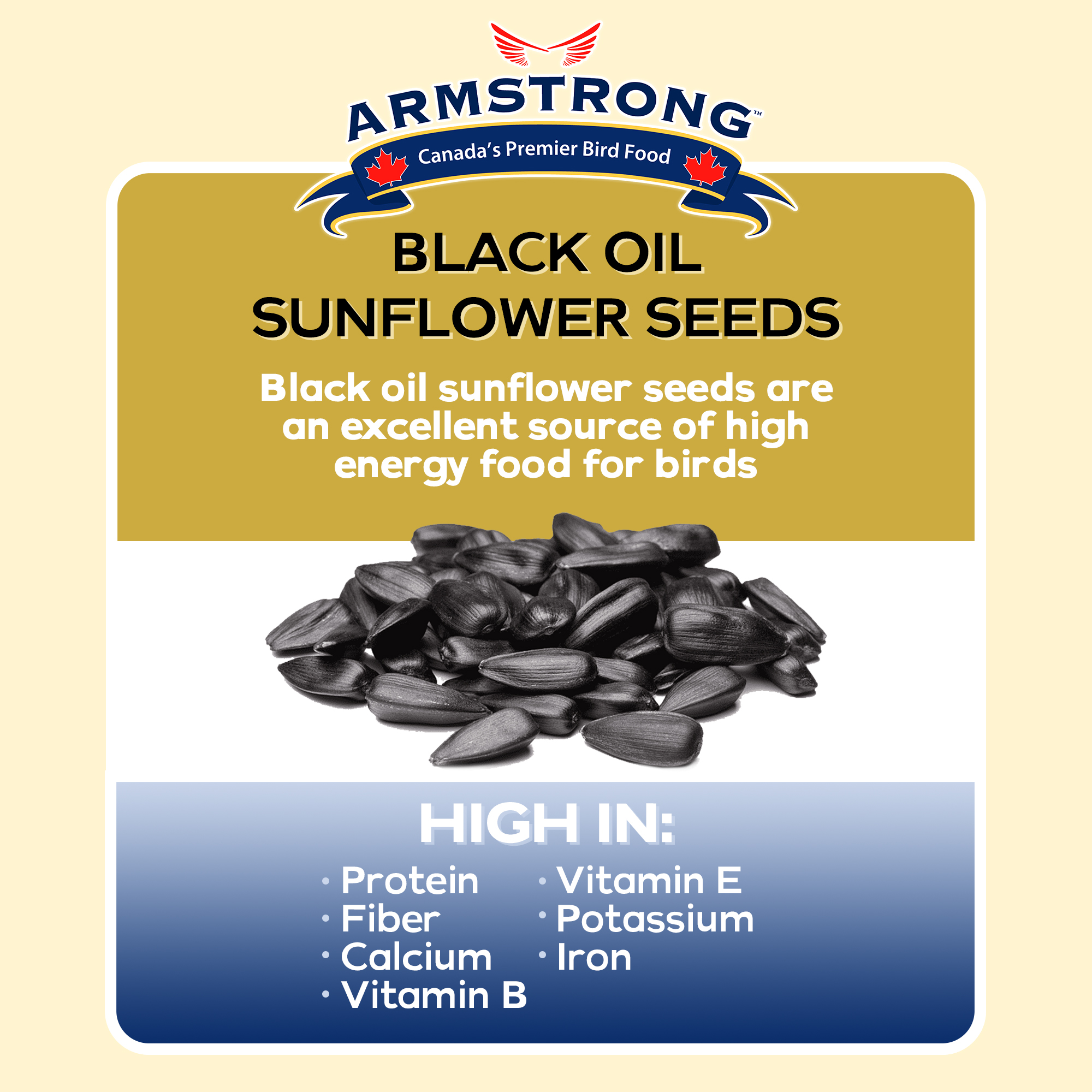 Armstrong Wild Bird Food Black Oil Sunflower Bird Seed, 35.3Lbs