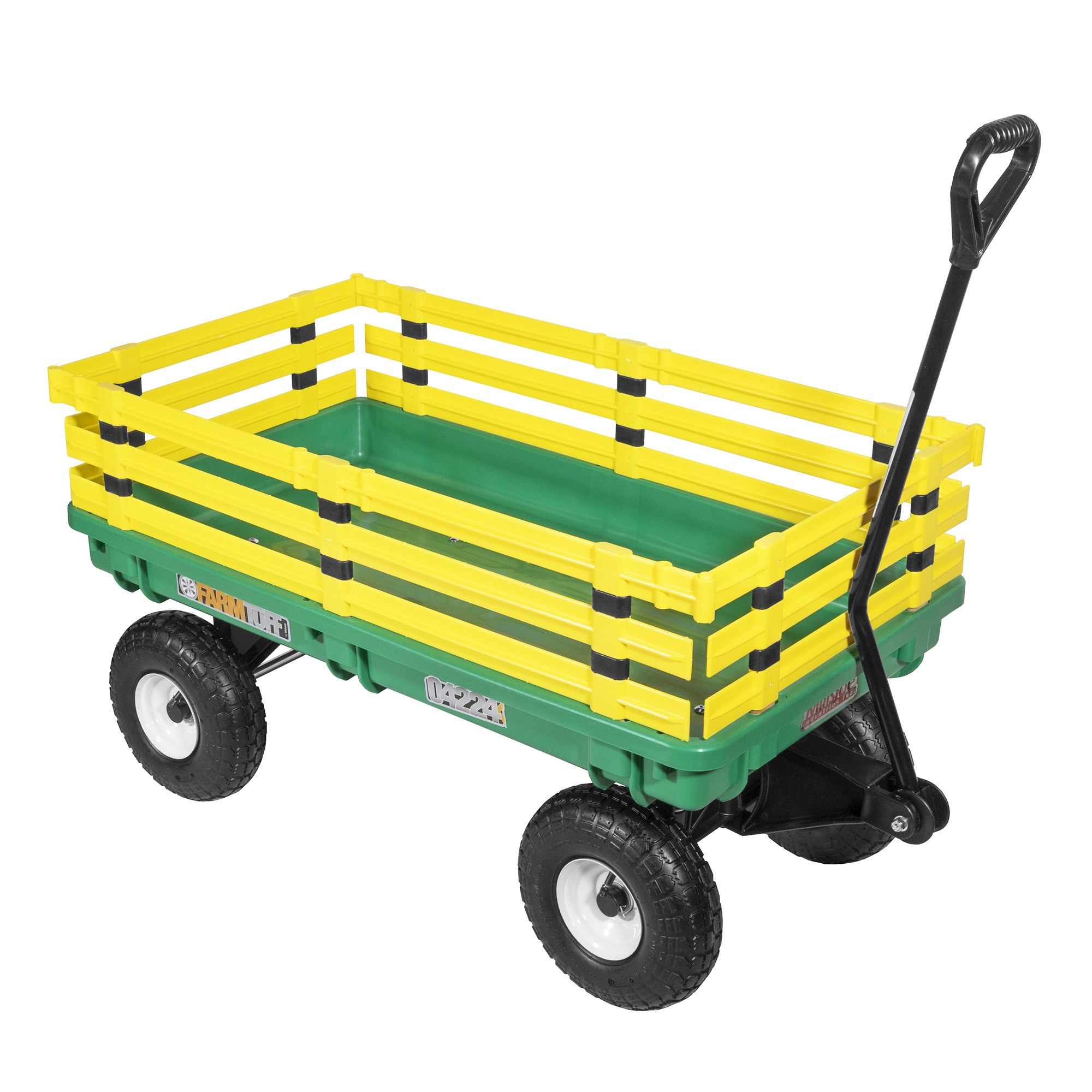 Gorilla Carts Steel Utility Cart - 7 Cubic Foot Garden Wagon With Removable Sides - Yellow